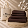 thumbnail image 1 of The Cotton Hub RV-Short-Queen Size Egyptian Cotton 4-Piece Sheet Set Fits 10-12 Inch Deep Pocket (Solid, Chocolate), 1 of 1