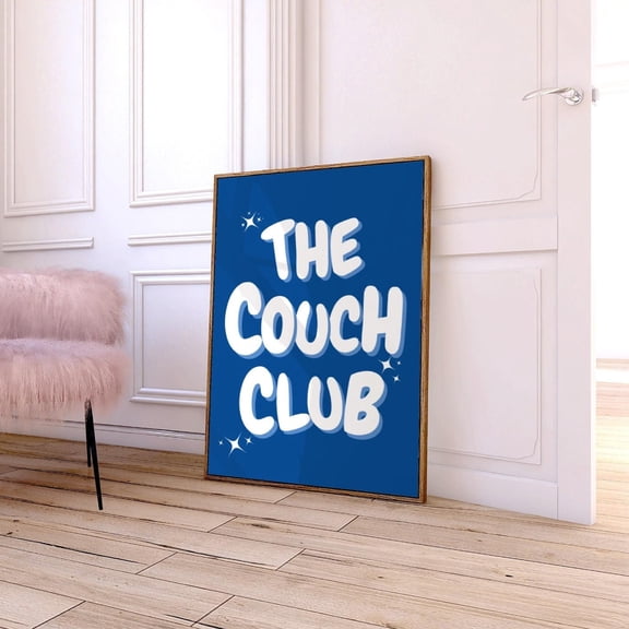 The Couch Club Blue Living Room Wall Art Trendy Home Decor Aesthetic Typography Sign, Unframed Paper Poster 8x10in