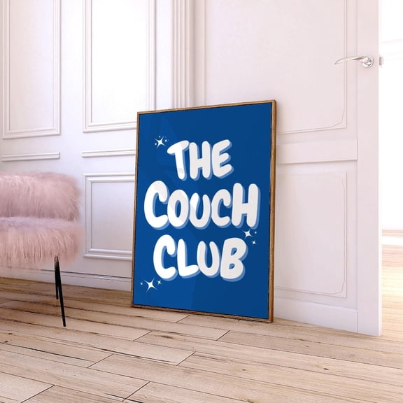 The Couch Club Blue Living Room Wall Art, Unframed Canvas Size 24x36