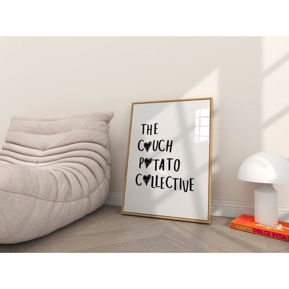The Couch Club Minimal Typography Wall Art, Stretched Canvas Size 12x18