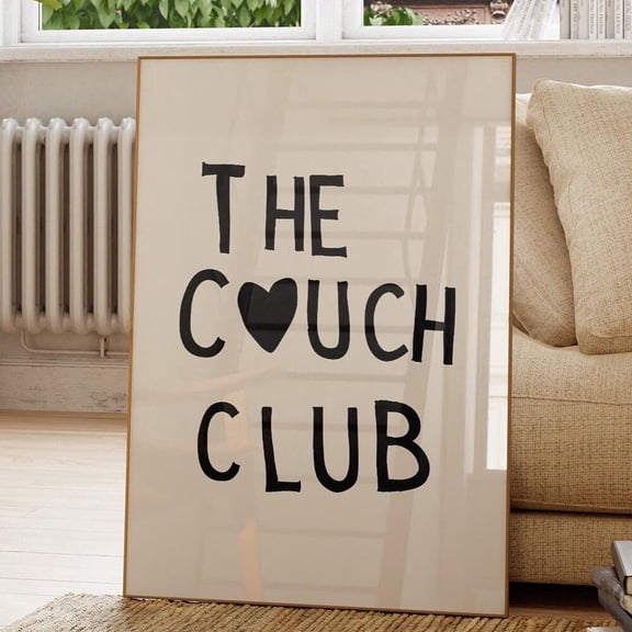 The Couch Club Print: Minimalist Heart, Trendy Home Decor, Stretched Canvas 8x10in
