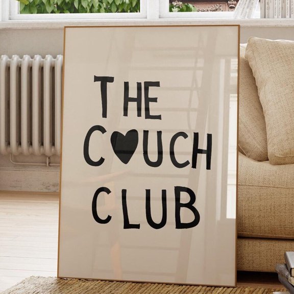 The Couch Club Print: Minimalist Heart, Trendy Home Decor, Unframed Paper Poster 8x10in