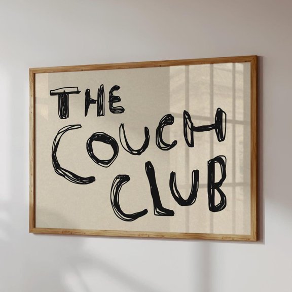 The Couch Club Print: Trendy Neutral Apartment Decor, Unframed Paper Poster 8x10in
