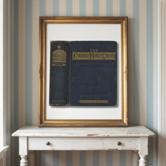 The Count Of Monte Cristo Book Cover Poster Alexandre Dumas Wall Art For Reading Nook , Poster Print Only