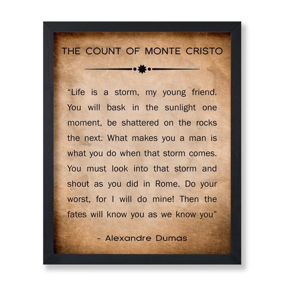 The Count Of Monte Cristo Poster Life Is A Storm Print Dumas Art Gift For Men Women Motivational Wall Decor