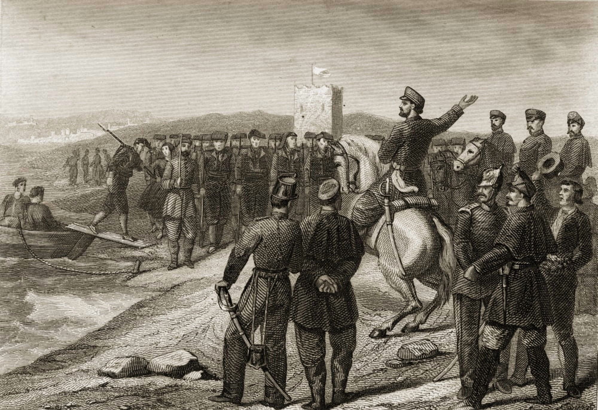 The Count Of Reus Receives The Volunteers From Cataluna In Africa 3 February 1860 Canvas Art - Ken Welsh Design Pics (36 x 24)