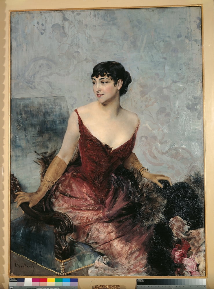 The Countess De Rasty Seated On An Armchair Canvas Art - (18 x 24)