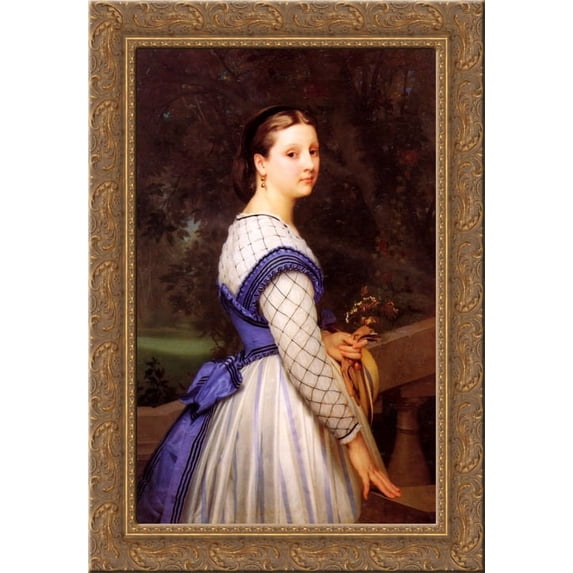 The Countess de Montholon 24x16 Gold Ornate Wood Framed Canvas Art by William-Adolphe Bouguereau