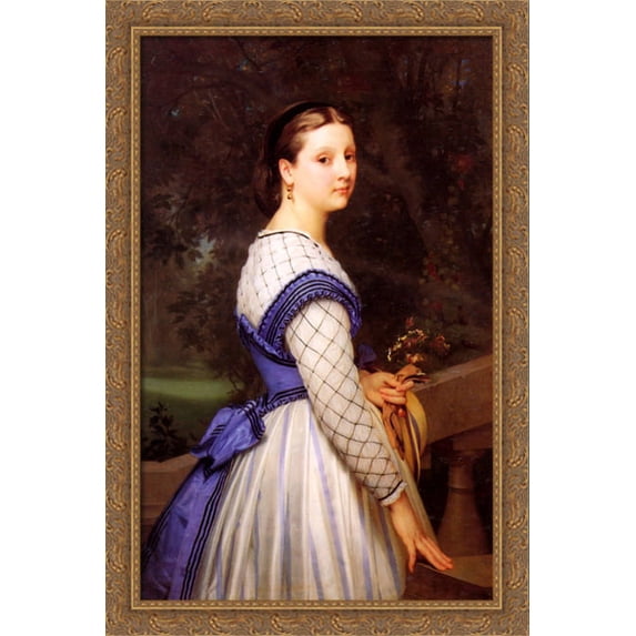 The Countess de Montholon 26x40 Large Gold Ornate Wood Framed Canvas Art by William Adolphe Bouguereau