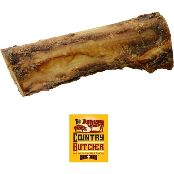 The Country Butcher 7" Beef Center Dog Bones with Marrow & Meaty Pieces, Moderate to Aggressive Chewers, Made in USA, 3 Count