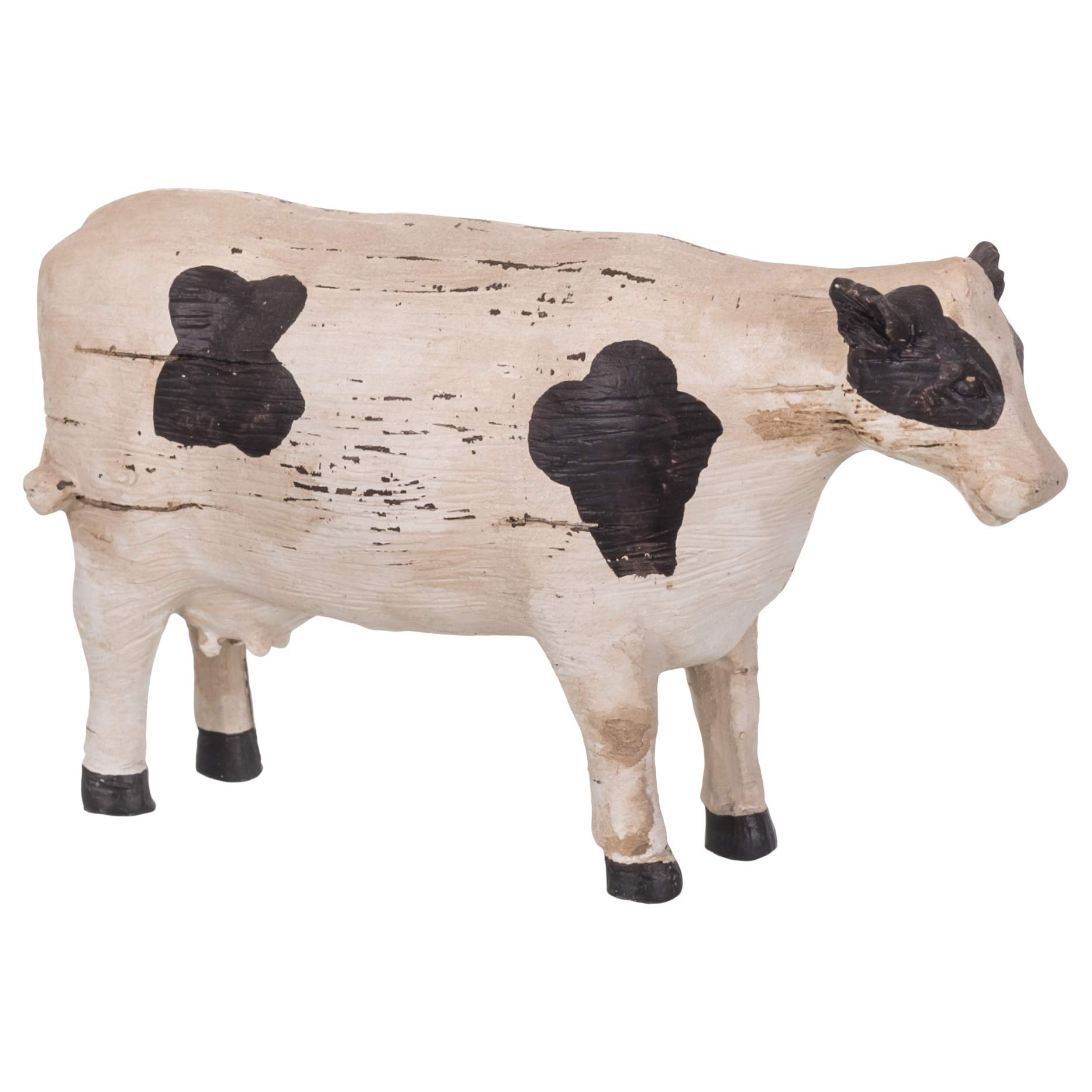 The Country House Ol' Cow Holstein Aged Cream 7 x 4 Carved Look Resin ...