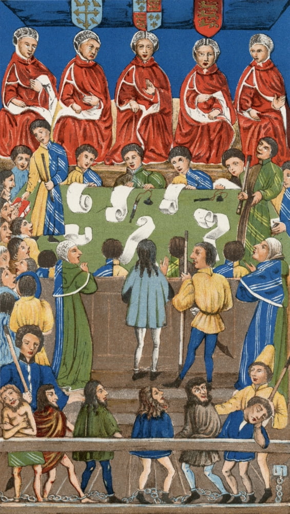 The Court Of Kings Bench At The Time Of Henry Vi Canvas Art - Ken Welsh Design Pics (11 x 19)
