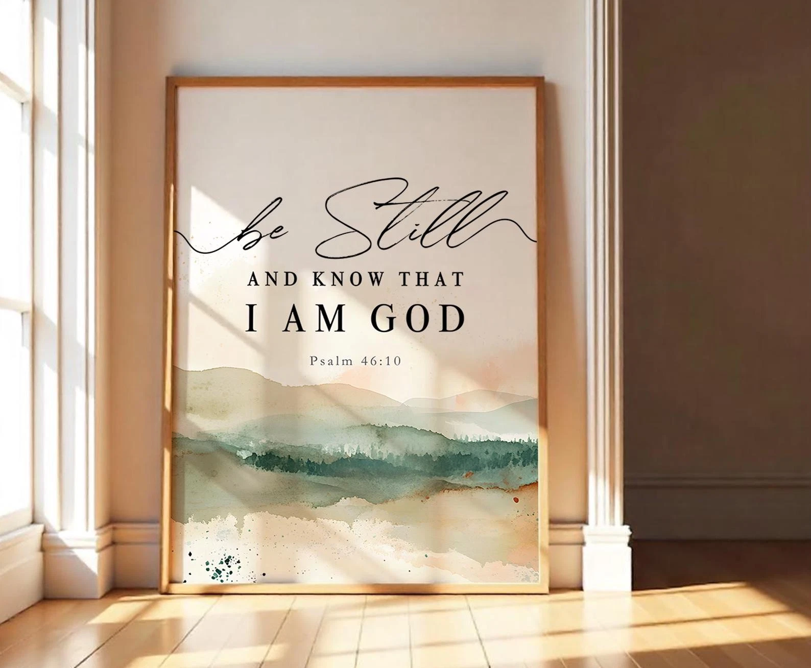 The Cozy Corner Psalm 46:10 Be Still And Know Poster, Bible Verse Wall ...