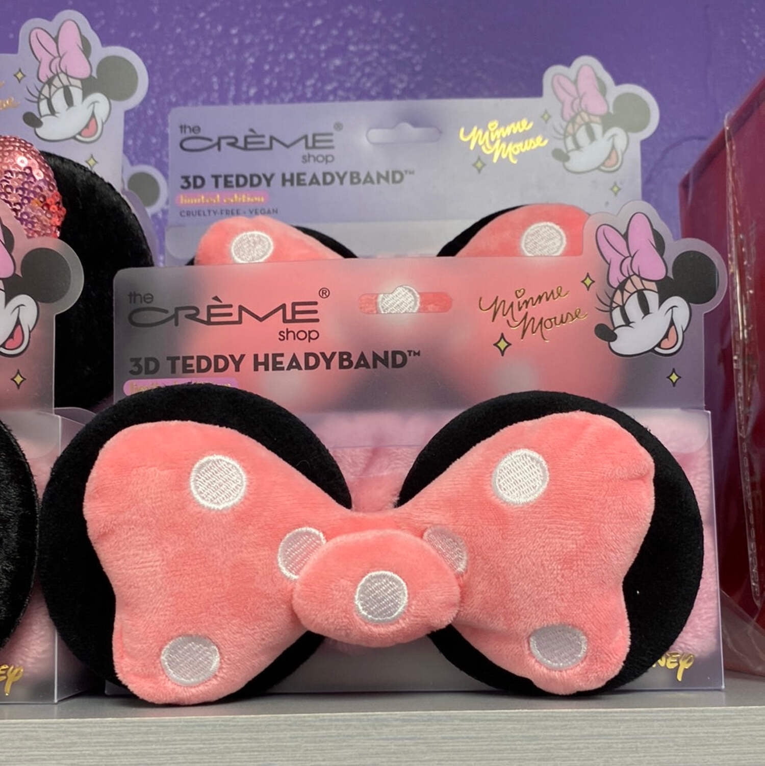 The Crème Shop Minnie Mouse 3D Teddy Headyband With Sequin Plush Ear & Bow Black Disney Minnie Mouse 3D Teddy Headband Sequin | Mercari main image 3