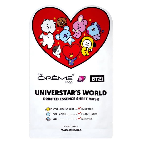 The Crme Shop | BT21: UNIVERSTARS WORLD Printed Essence Sheet Mask - 2 Pcs