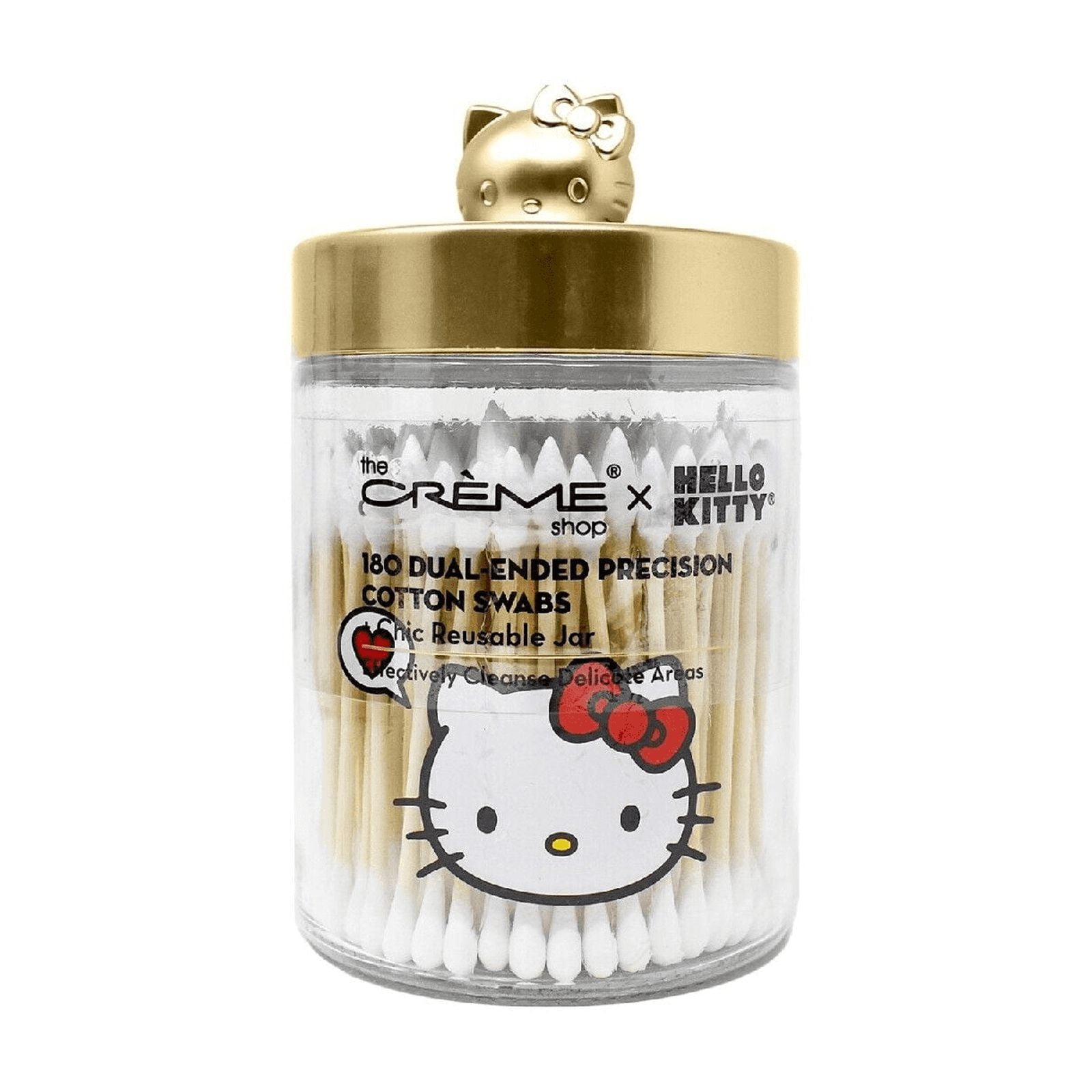 The Crme Shop - Hello Kitty Chic Reusable Jar with Cotton Swabs - Matte Gold (180)