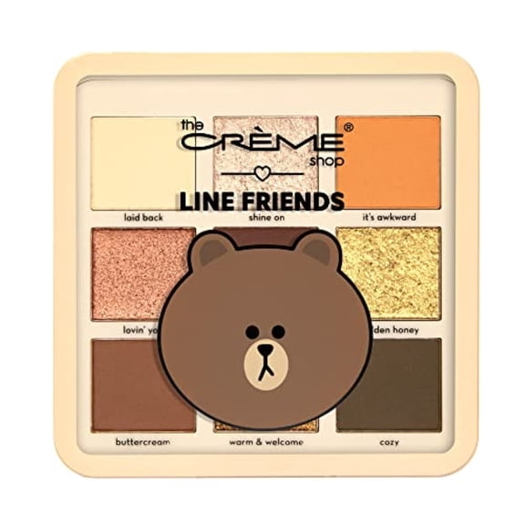 The Crme Shop | LINE FRIENDS - BROWNS WARM & TOASTY Eyeshadow Palette | 9 Golden Multi-Finish Shades