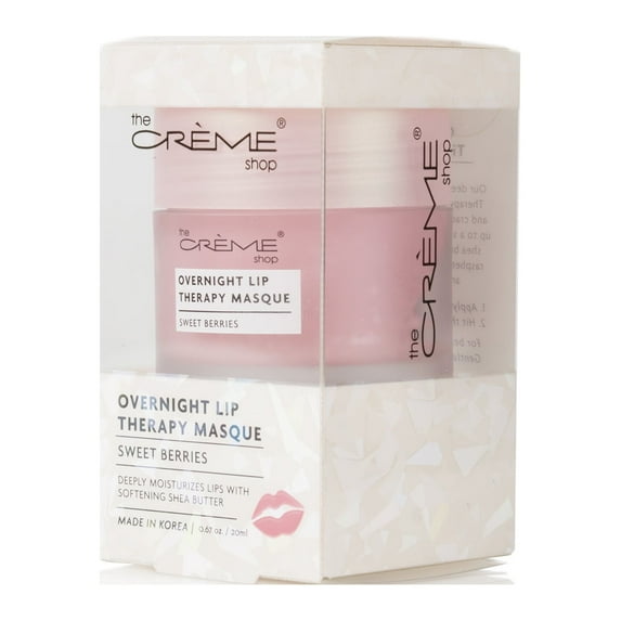 The Crème Shop Overnight Lip Therapy Masque, Lip Mask Moisturizing, Korean Lip Mask, Lip Sleeping Mask, Hydrating Lip Mask - Sweet Berries