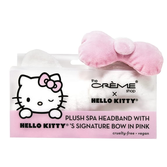 The Crème Shop Plush Spa Headband with Hello Kitty's Signature Bow (Pink)