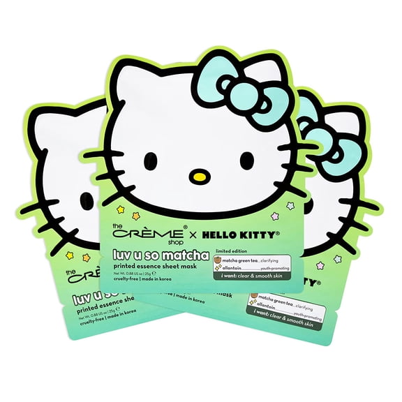 The Cr me Shop x Hello Kitty Luv U So Matcha Printed Essence Sheet Mask (3 Pack)