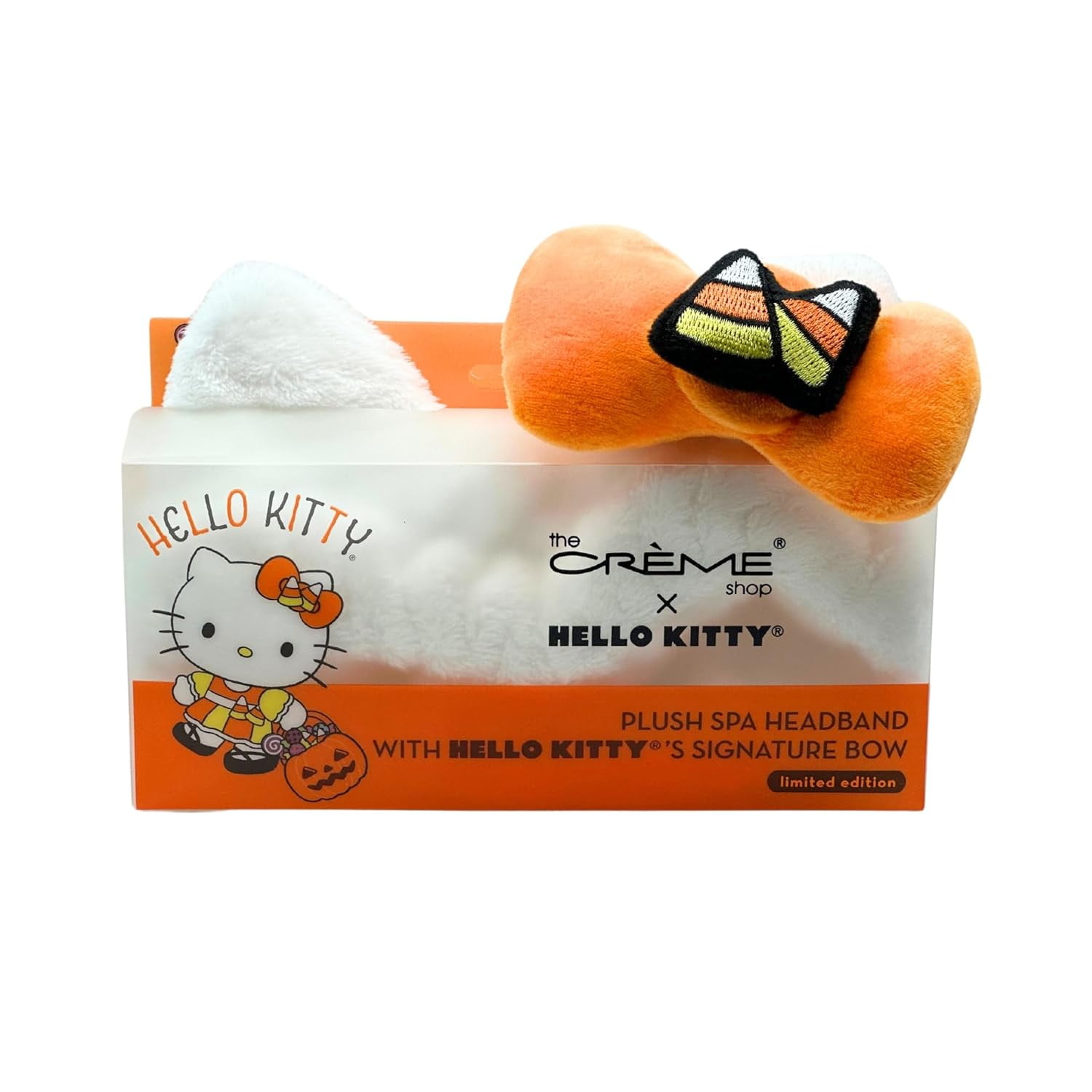 THE CRME SHOP x Hello Kitty Plush Spa Headband, Headband for Washing Face, Skincare Headbands, Headbands for Women (Limited Edition Halloween)