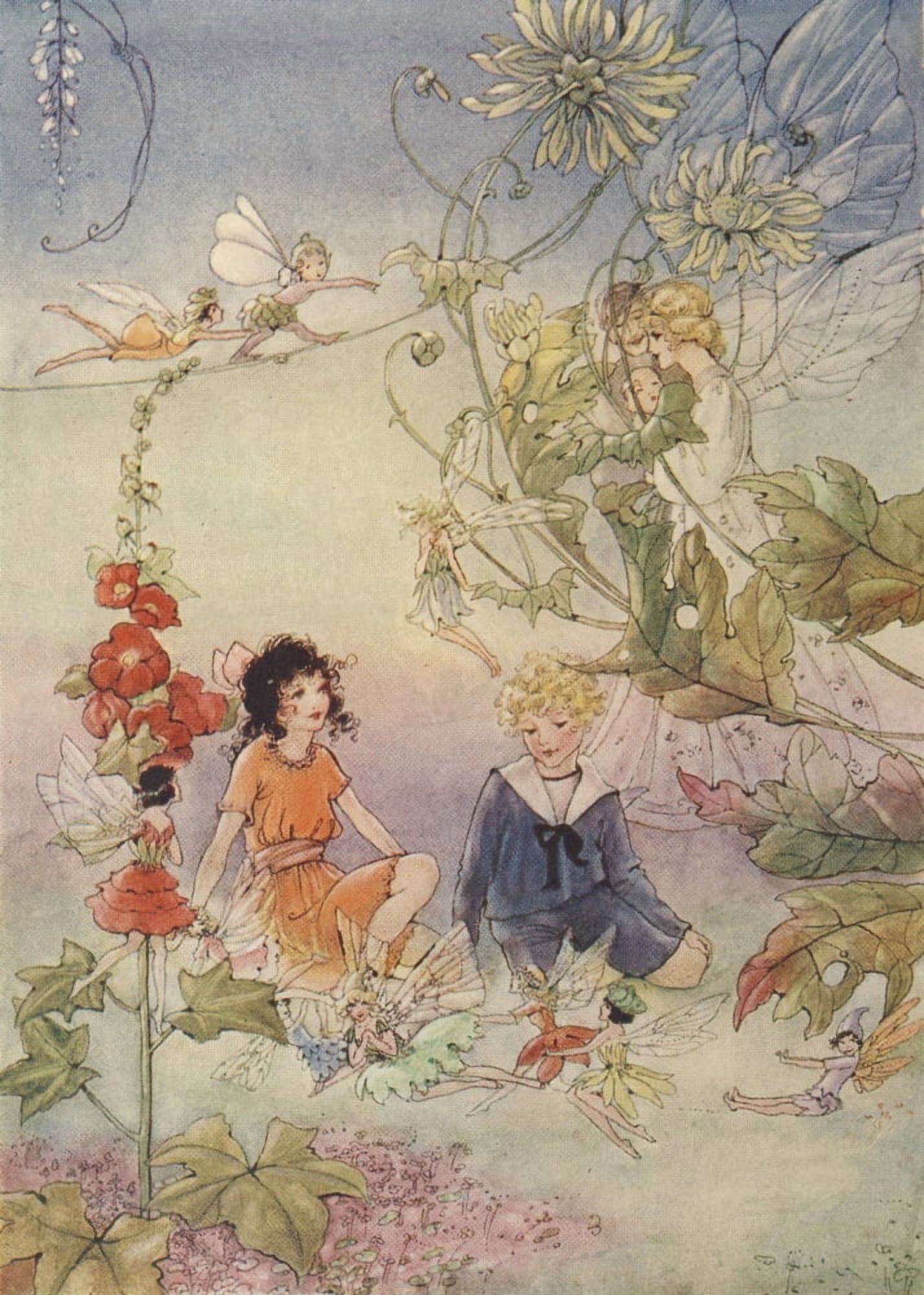 The Cradle Ship 1916 Fairies from every flower and tree Canvas Art - Florence Mary Anderson (18 x 24)