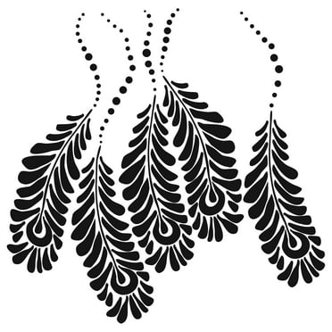 The Crafter's Workshop Stencil, 6 in x 6 in, Feathers