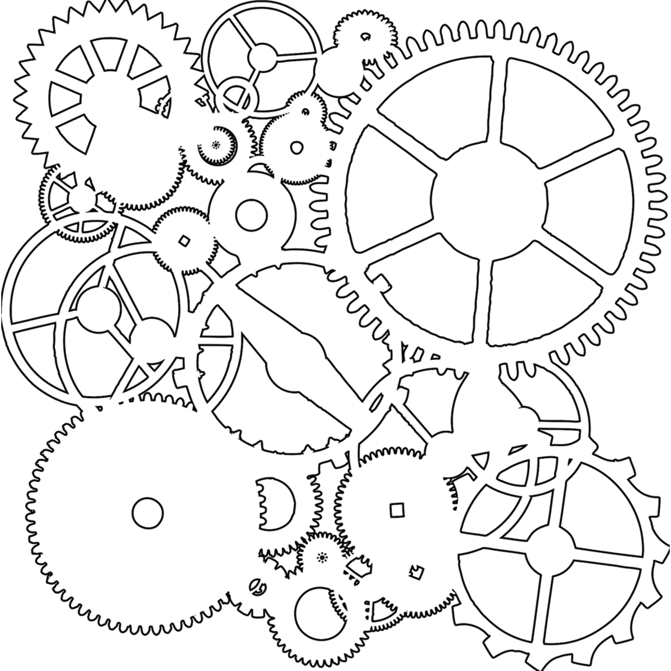 The Crafter's Workshop Stencil, 6 in x 6 in, Gears
