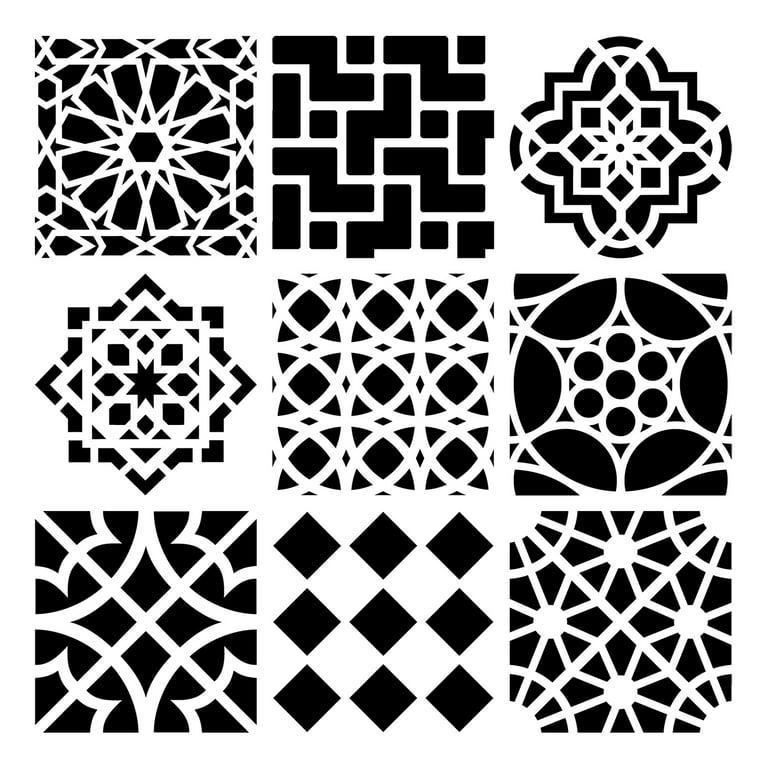 Moroccan Tiles stencil letters: patterned letter stencils and