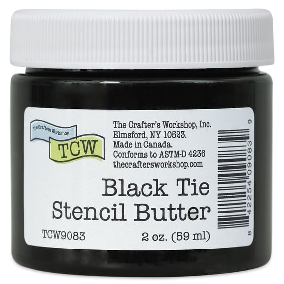 Stencil Butter Acrylic Paint - Black Tie, 2 oz, Jar