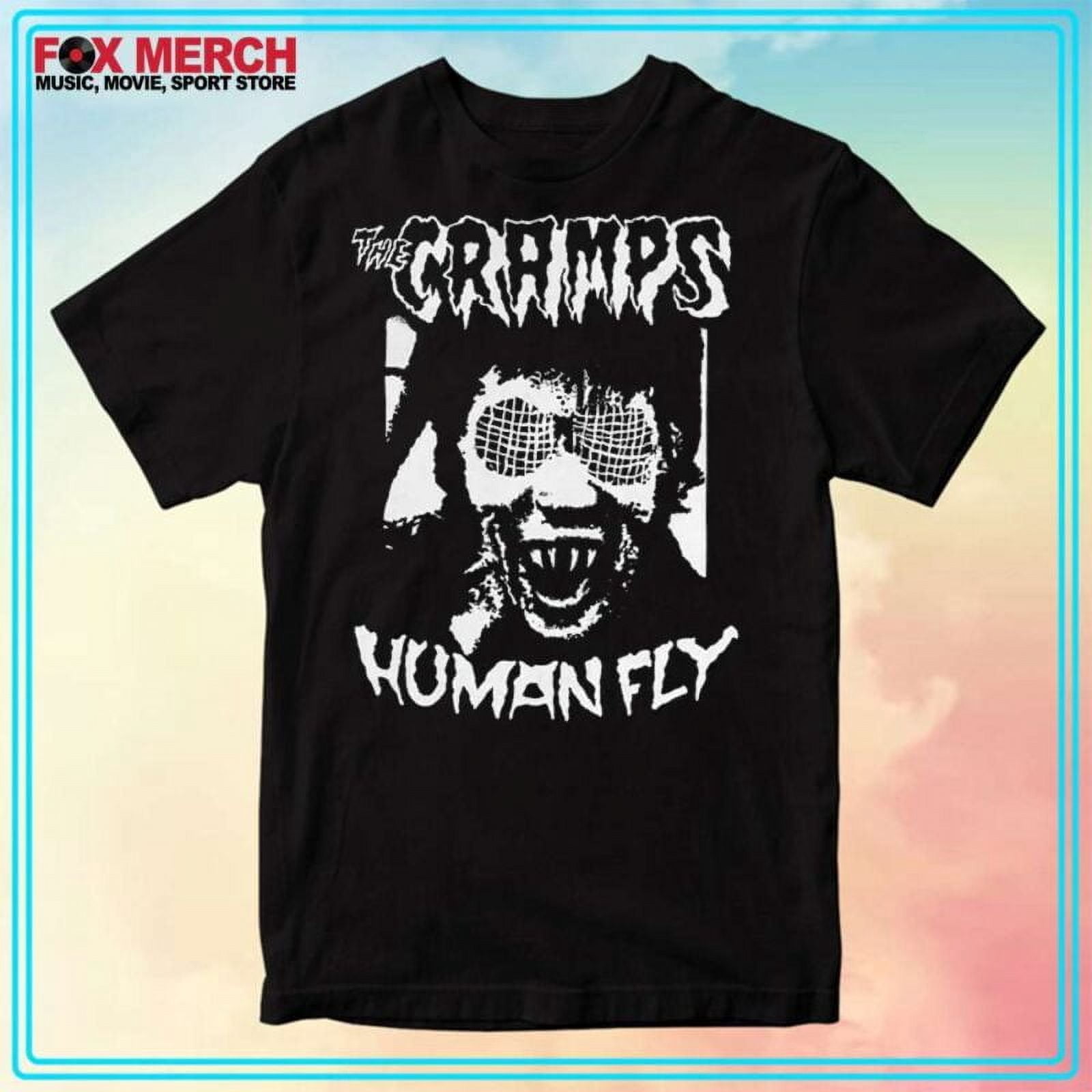 The Cramps T-Shirt Ufficiale Uomo – Human Fly Band Logo, Colore Nero, Taglie S-XXL