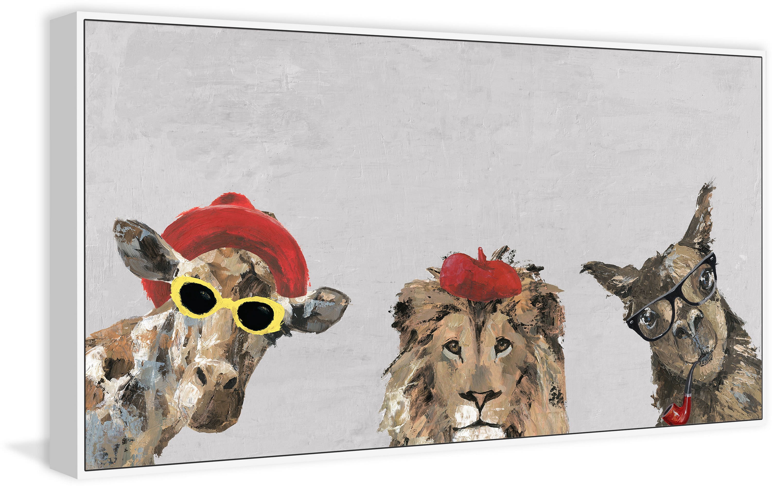 The Crazy Trio Floater Framed Painting Print on Canvas