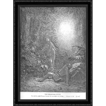 The Creation of Eve 28x36 Large Black Ornate Wood Framed Canvas Art by Gustave Dore