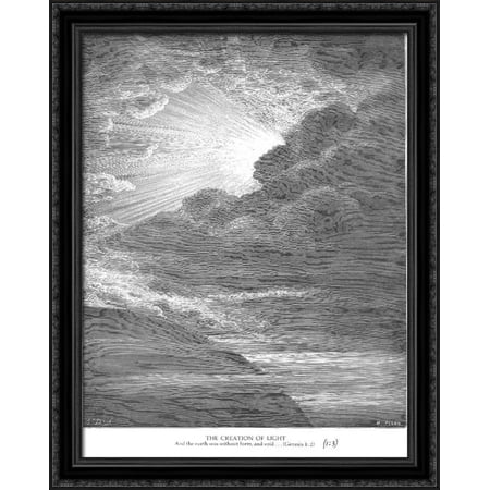 The Creation of Light 28x36 Large Black Ornate Wood Framed Canvas Art by Gustave Dore