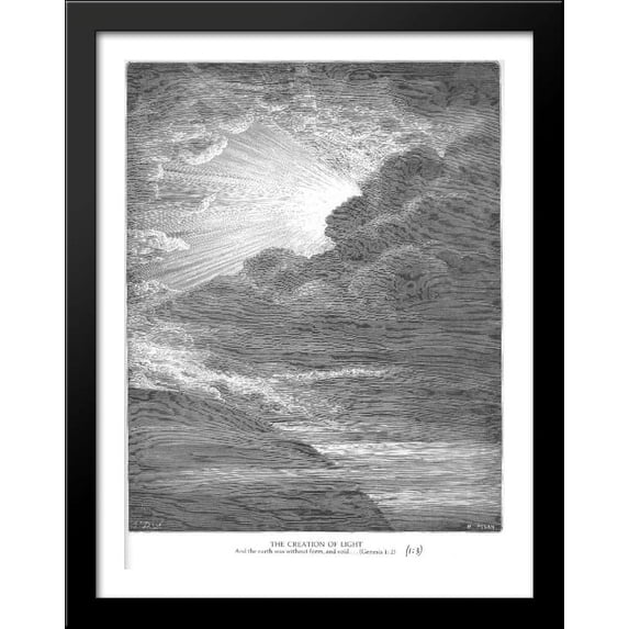 The Creation of Light 28x36 Large Black Wood Framed Print Art by Gustave Dore
