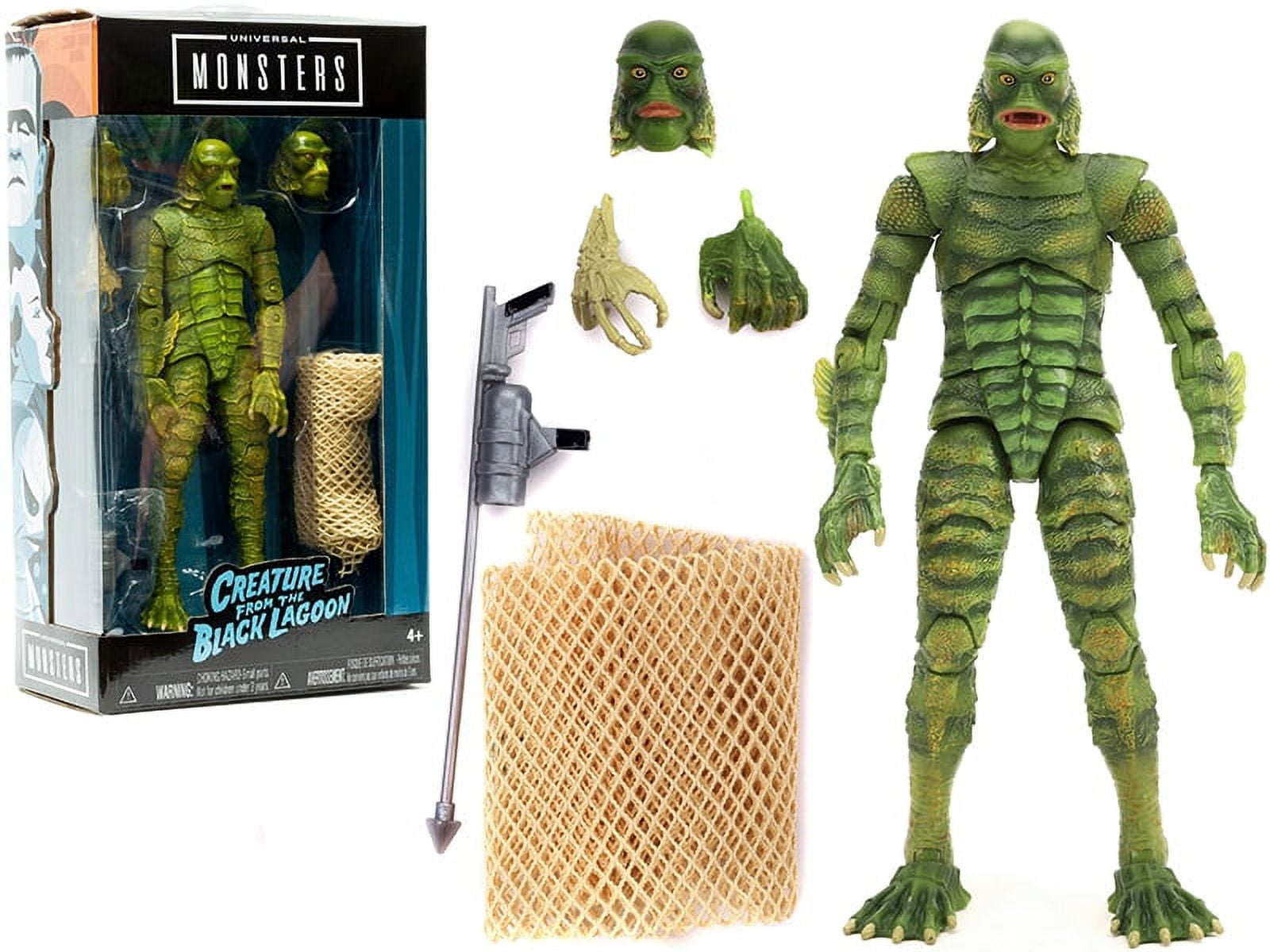 The Creature from the Black Lagoon 6.75 Moveable Figurine with Spear and  Fishing Net and Alternate Head and Hands Universal Monsters Series by  Jada 