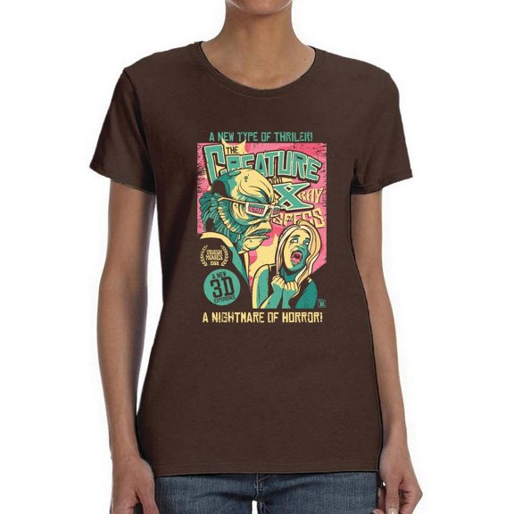 The Creature With X Ray Specs T-Shirt Women -Smartprints Designs, Female Medium