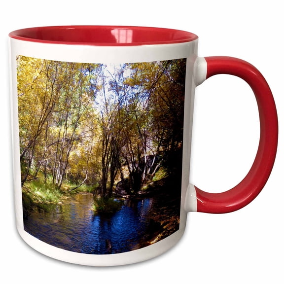 3drose, the Creek at the Whipple Trail Head in the Dixie National Forest Fall, 11oz Two-tone Red Mug