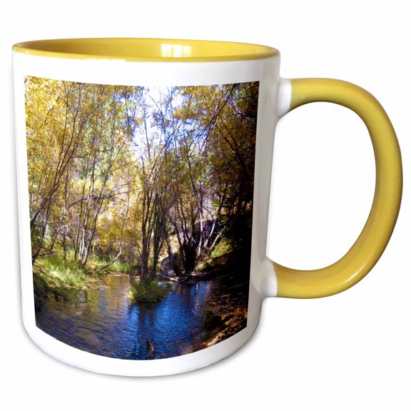 3drose, the Creek at the Whipple Trail Head in the Dixie National Forest Fall, 11oz Two-tone Yellow Mug