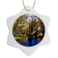 thumbnail image 1 of 3drose, the Creek at the Whipple Trail Head in the Dixie National Forest Fall, 3 inch Snowflake Porcelain Ornament, 1 of 7