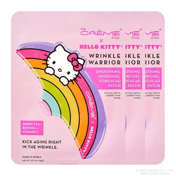 The Creme Shop Hello Kitty Hydrogel Forehead Patch for Wrinkle Relief, Anti aging (3 Pack)
