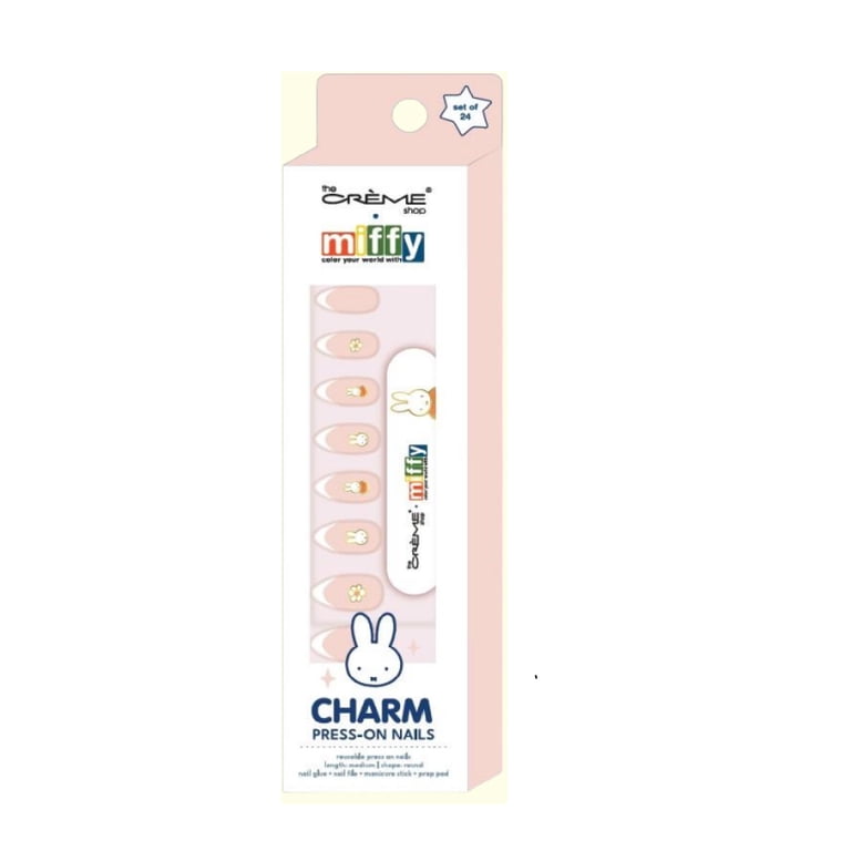 The Creme Shop X Miffy Reuseable Press on Nails, Medium Length