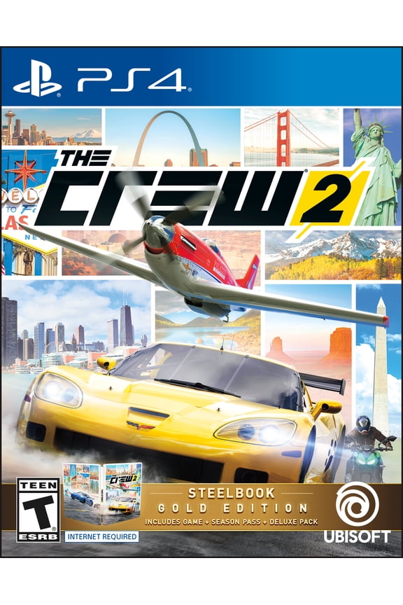 The Crew 2 Steelbook Gold Edition, Ubisoft, PlayStation 4, 887256029173