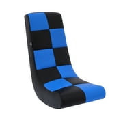 The Crew Furniture Boost Video Rocker Floor Gaming Chair, Kids and Teens, PU Faux Leather Black/Blue