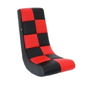 The Crew Furniture Boost Video Rocker Floor Gaming Chair, Kids and Teens, PU Faux Leather Black/Red