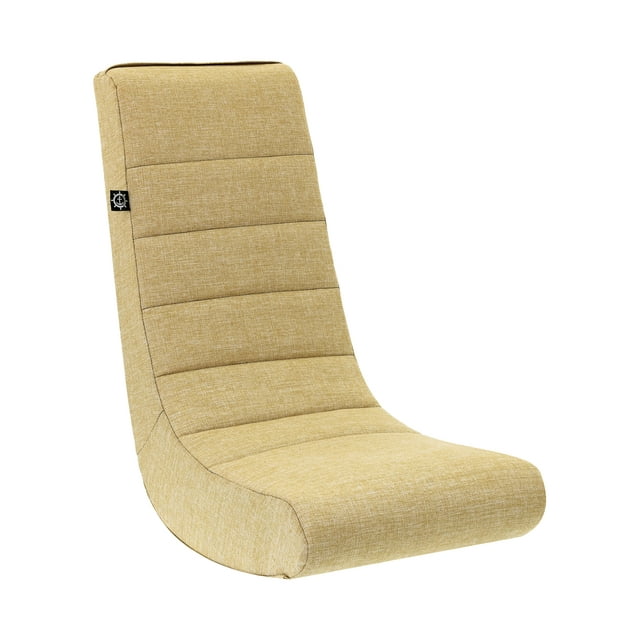 The Crew Furniture Classic Video Rocker Floor Gaming Chair, Kids and Teens, Polyester Linen, Camel