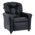 thumbnail image 1 of The Crew Furniture Traditional Kids Recliner Chair, Toddler Ages 1-5 Years, PU Faux Leather Black, 1 of 10