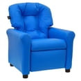 thumbnail image 1 of The Crew Furniture Traditional Kids Recliner Chair, Toddler Ages 1-5 Years, PU Faux Leather Blue, 1 of 10