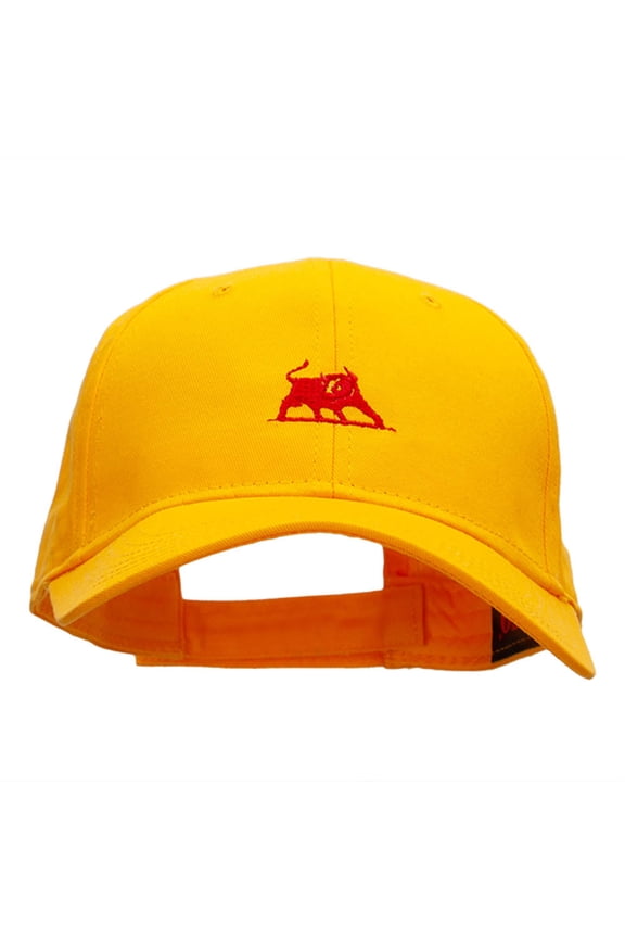 The Crimson Bull Embroidered Low Profile Cap - Gold OSFM