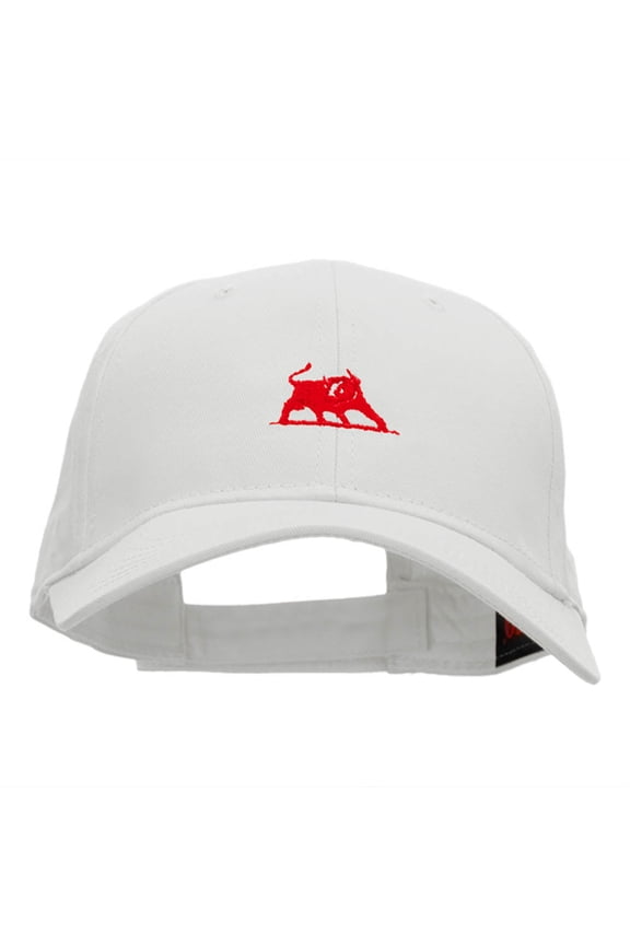 The Crimson Bull Embroidered Low Profile Cap - White OSFM